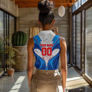 Personalized Haiti Football Champions Women Sleeveless Polo Shirt World Soccer Winning Trophy 2026