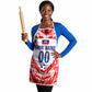 Custom Haiti Football Champions Apron Haitian Soccer Fan - Tanbou Drums Tropical Flowers