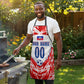 Custom Haiti Football Champions Apron Haitian Soccer Fan - Tanbou Drums Tropical Flowers