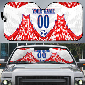 Custom Haiti Football Champions Auto Sun Shade Haitian Soccer Fan - Tanbou Drums Tropical Flowers