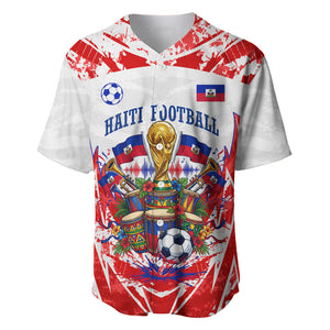Custom Haiti Football Champions Baseball Jersey Haitian Soccer Fan - Tanbou Drums Tropical Flowers