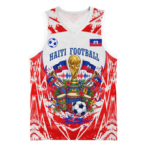 Custom Haiti Football Champions Basketball Jersey Haitian Soccer Fan - Tanbou Drums Tropical Flowers