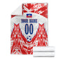 Custom Haiti Football Champions Blanket Haitian Soccer Fan - Tanbou Drums Tropical Flowers