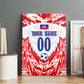 Custom Haiti Football Champions Canvas Wall Art Haitian Soccer Fan - Tanbou Drums Tropical Flowers
