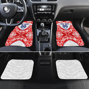 Custom Haiti Football Champions Car Mats Haitian Soccer Fan - Tanbou Drums Tropical Flowers
