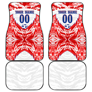Custom Haiti Football Champions Car Mats Haitian Soccer Fan - Tanbou Drums Tropical Flowers
