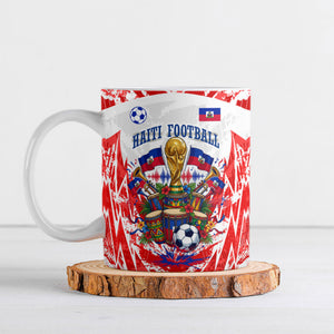 Custom Haiti Football Champions Ceramic Mug Haitian Soccer Fan - Tanbou Drums Tropical Flowers