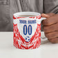 Custom Haiti Football Champions Ceramic Mug Haitian Soccer Fan - Tanbou Drums Tropical Flowers