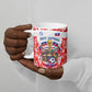 Custom Haiti Football Champions Ceramic Mug Haitian Soccer Fan - Tanbou Drums Tropical Flowers