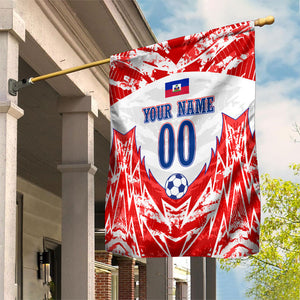 Custom Haiti Football Champions Garden Flag Haitian Soccer Fan - Tanbou Drums Tropical Flowers