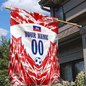 Custom Haiti Football Champions Garden Flag Haitian Soccer Fan - Tanbou Drums Tropical Flowers