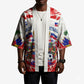 Custom Haiti Football Champions Kimono Haitian Soccer Fan - Tanbou Drums Tropical Flowers