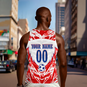 Custom Haiti Football Champions Men Tank Top Haitian Soccer Fan - Tanbou Drums Tropical Flowers