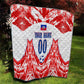 Custom Haiti Football Champions Quilt Haitian Soccer Fan - Tanbou Drums Tropical Flowers