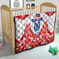 Custom Haiti Football Champions Quilt Haitian Soccer Fan - Tanbou Drums Tropical Flowers