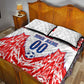 Custom Haiti Football Champions Quilt Bed Set Haitian Soccer Fan - Tanbou Drums Tropical Flowers