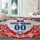 Custom Haiti Football Champions Round Carpet Haitian Soccer Fan - Tanbou Drums Tropical Flowers