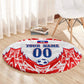 Custom Haiti Football Champions Round Carpet Haitian Soccer Fan - Tanbou Drums Tropical Flowers