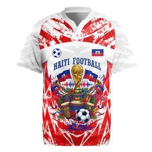 Custom Haiti Football Champions Rugby Jersey Haitian Soccer Fan - Tanbou Drums Tropical Flowers