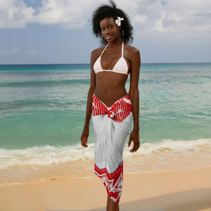 Custom Haiti Football Champions Sarong Haitian Soccer Fan - Tanbou Drums Tropical Flowers