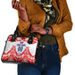 Custom Haiti Football Champions Shoulder Handbag Haitian Soccer Fan - Tanbou Drums Tropical Flowers