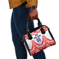 Custom Haiti Football Champions Shoulder Handbag Haitian Soccer Fan - Tanbou Drums Tropical Flowers