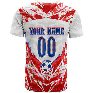 Custom Haiti Football Champions T shirt Haitian Soccer Fan - Tanbou Drums Tropical Flowers