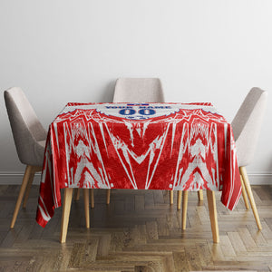 Custom Haiti Football Champions Tablecloth Haitian Soccer Fan - Tanbou Drums Tropical Flowers