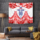 Custom Haiti Football Champions Tapestry Haitian Soccer Fan - Tanbou Drums Tropical Flowers