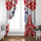Custom Haiti Football Champions Window Curtain Haitian Soccer Fan - Tanbou Drums Tropical Flowers