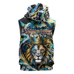 Saint Lucia Kings Cricket Sleeveless Hoodie Born To Lead Caribbean Cricket Graffiti Splash Art
