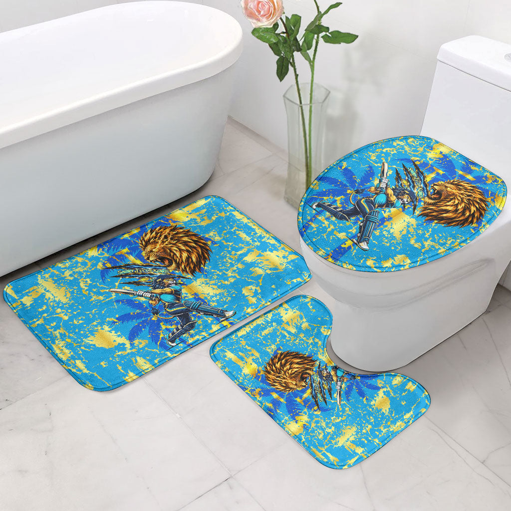Saint Lucia Cricket Bathroom Set Kings Lion Unstoppable Mascot Art