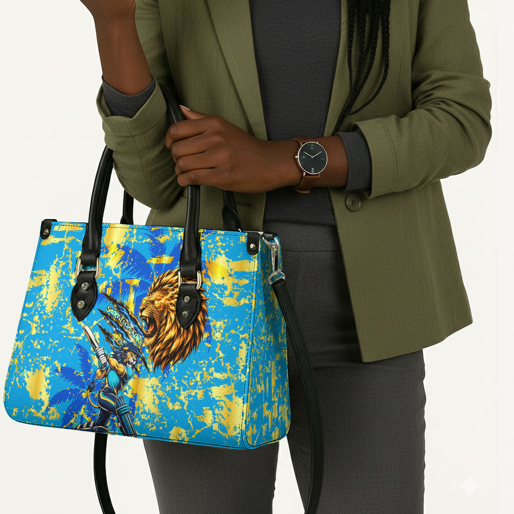 Saint Lucia Cricket Leather Bag Kings Lion Unstoppable Mascot Art