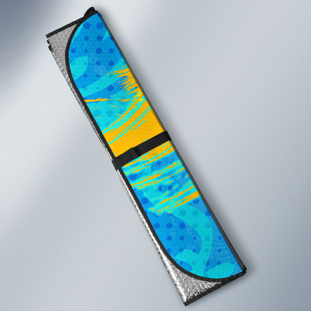 Saint Lucia Kings Cricket Auto Sun Shade Crowned Lion And Parrot Half Style