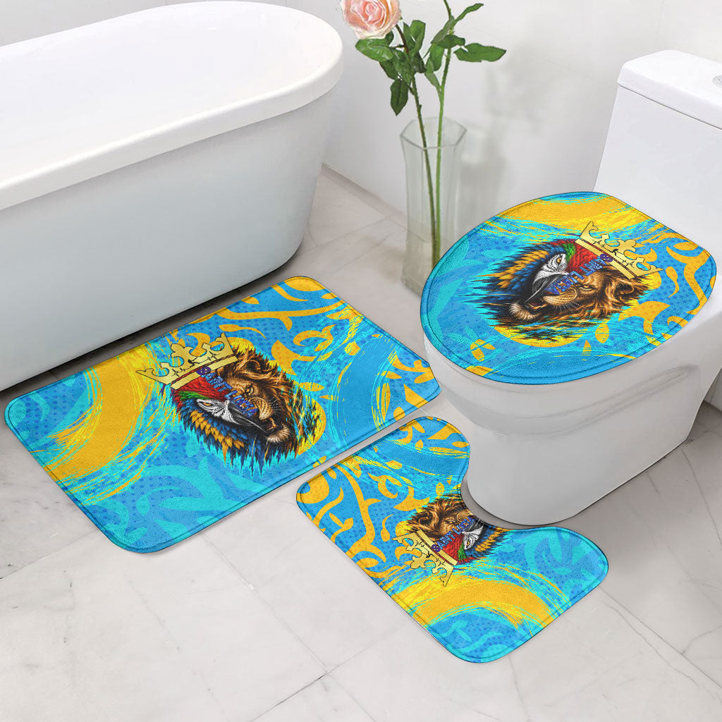 Saint Lucia Kings Cricket Bathroom Set Crowned Lion And Parrot Half Style
