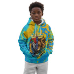 Saint Lucia Kings Cricket Kid Hoodie Crowned Lion And Parrot Half Style