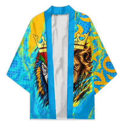Saint Lucia Kings Cricket Kimono Crowned Lion And Parrot Half Style