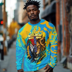 Saint Lucia Kings Cricket Long Sleeve Shirt Crowned Lion And Parrot Half Style