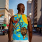 Saint Lucia Kings Cricket Men Tank Top Crowned Lion And Parrot Half Style