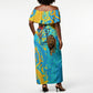 Saint Lucia Kings Cricket Off Shoulder Maxi Dress Crowned Lion And Parrot Half Style