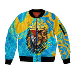 Saint Lucia Kings Cricket Sleeve Zip Bomber Jacket Crowned Lion And Parrot Half Style