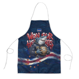 Cape Verde World Football 2026 Apron Blue Sharks Won Our Hearts - Oil Paint Style