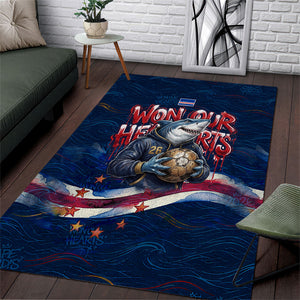 Cape Verde World Football 2026 Area Rug Blue Sharks Won Our Hearts - Oil Paint Style