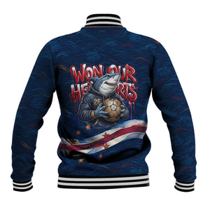 Cape Verde World Football 2026 Baseball Jacket Blue Sharks Won Our Hearts - Oil Paint Style