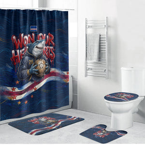 Cape Verde World Football 2026 Bathroom Set Blue Sharks Won Our Hearts - Oil Paint Style