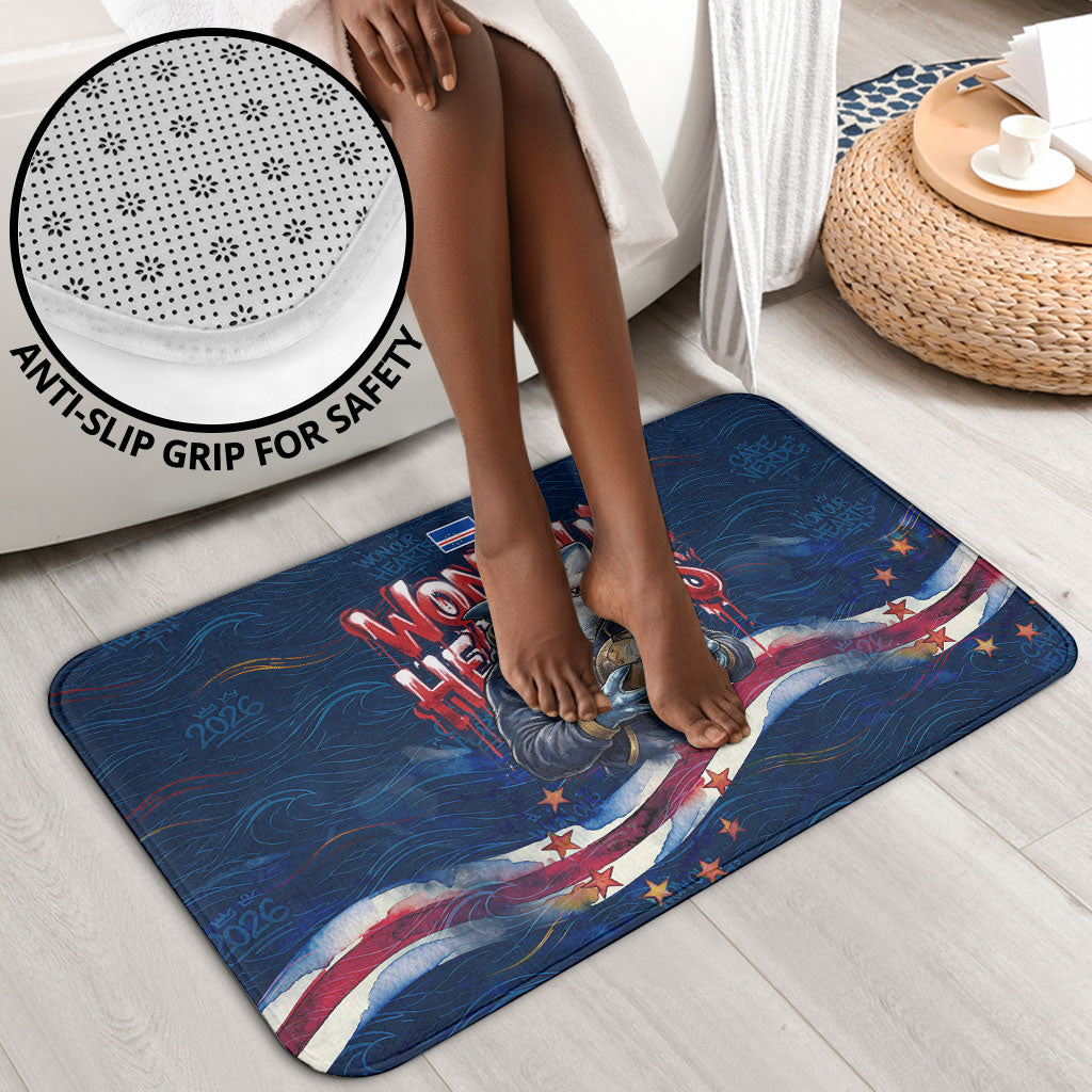 Cape Verde World Football 2026 Bathroom Set Blue Sharks Won Our Hearts - Oil Paint Style