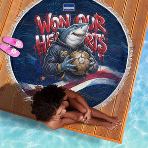 Cape Verde World Football 2026 Beach Blanket Blue Sharks Won Our Hearts - Oil Paint Style