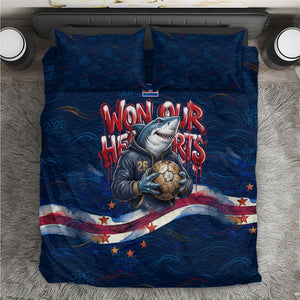 Cape Verde World Football 2026 Bedding Set Blue Sharks Won Our Hearts - Oil Paint Style