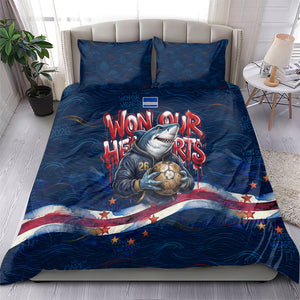 Cape Verde World Football 2026 Bedding Set Blue Sharks Won Our Hearts - Oil Paint Style