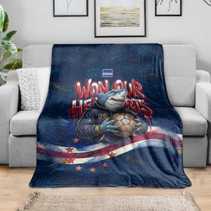 Cape Verde World Football 2026 Blanket Blue Sharks Won Our Hearts - Oil Paint Style